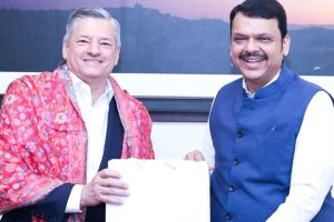 Netflix Co-CEO Ted Sarandos meets Maharashtra Chief Minister Devendra Fadnavis after attending WAVES 2025